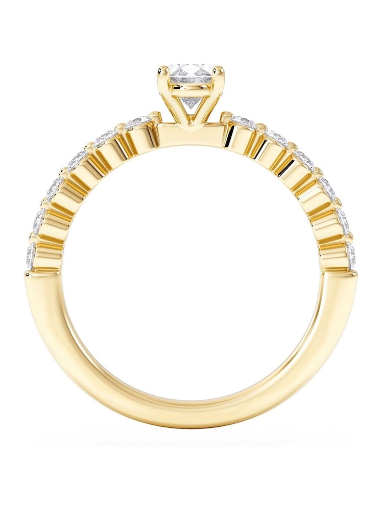 The Diamond Store White Solstice 0.80ct Oval Cut Lab Diamond Solitaire Engagement Ring in 9K Yellow Gold - Image 1 of 8