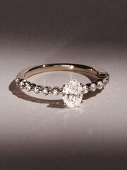 The Diamond Store White Solstice 0.80ct Oval Cut Lab Diamond Solitaire Engagement Ring in 9K Yellow Gold - Image 4 of 8