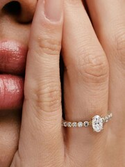 The Diamond Store White Solstice 0.80ct Oval Cut Lab Diamond Solitaire Engagement Ring in 9K Yellow Gold - Image 8 of 8