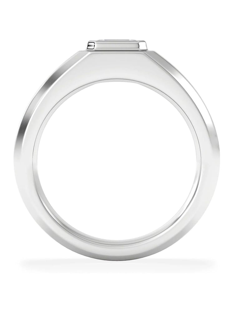 The Diamond Store White Men's 0.50ct Emerald Cut Lab Diamond Signet Ring in 9K White Gold - Image 1 of 7