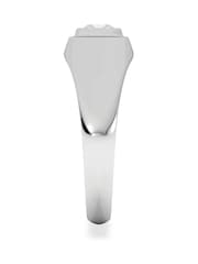 The Diamond Store White Men's 0.50ct Asscher Cut Lab Diamond Signet Ring  in 9k White Gold - Image 4 of 8