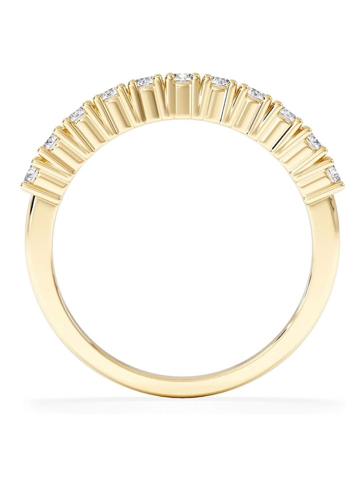 The Diamond Store White Twilight 0.50ct Round Cut Lab Diamond Half Eternity Ring in 9K Yellow Gold - Image 1 of 6 The Diamond Store White Twilight 0.50ct Round Cut Lab Diamond Half Eternity Ring in 9K Yellow Gold - Image 1 of 6