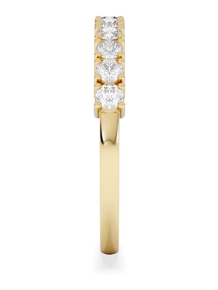 The Diamond Store White Twilight 0.50ct Round Cut Lab Diamond Half Eternity Ring in 9K Yellow Gold - Image 2 of 6 The Diamond Store White Twilight 0.50ct Round Cut Lab Diamond Half Eternity Ring in 9K Yellow Gold - Image 2 of 6