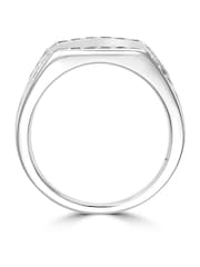 The Diamond Store White Men's Encrusted Pave 1.00ct Lab Diamond Signet Ring in Sterling Silver - Image 2 of 6