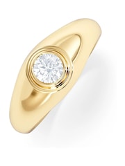 The Diamond Store White Men's 0.50ct Round Cut Lab Diamond Signet Ring in 9k Yellow Gold - Image 1 of 4