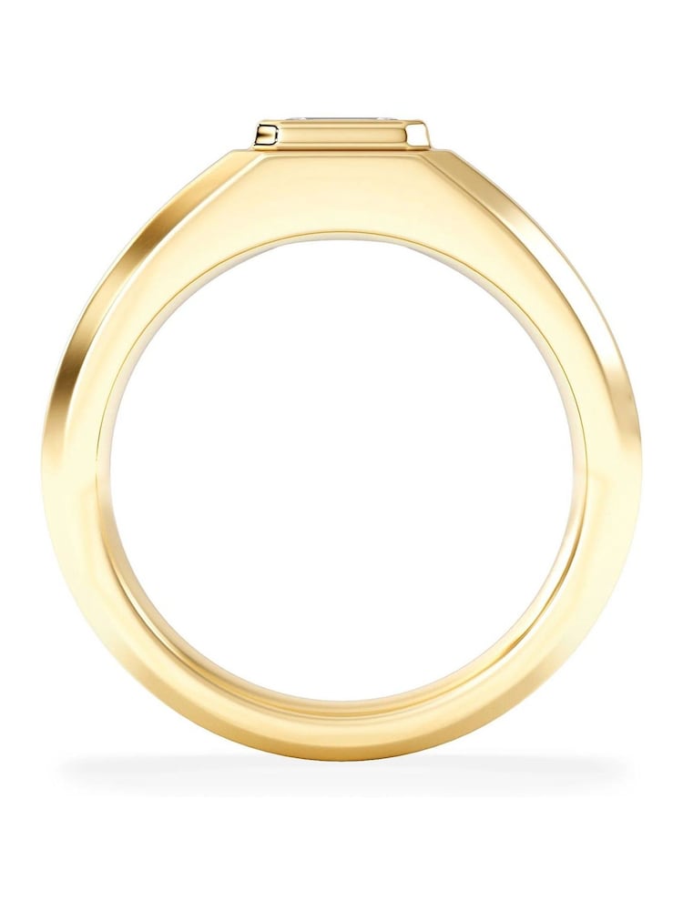 The Diamond Store Gold Men's 0.50ct Emerald Cut Lab Diamond Signet Ring  in 9K Yellow Gold - Image 1 of 4