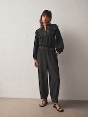 Rockett St George Black Frill Embellished Blouse - Image 2 of 6