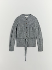 BHOEM Grey Cable Knit Peplum Cardigan - Image 6 of 6