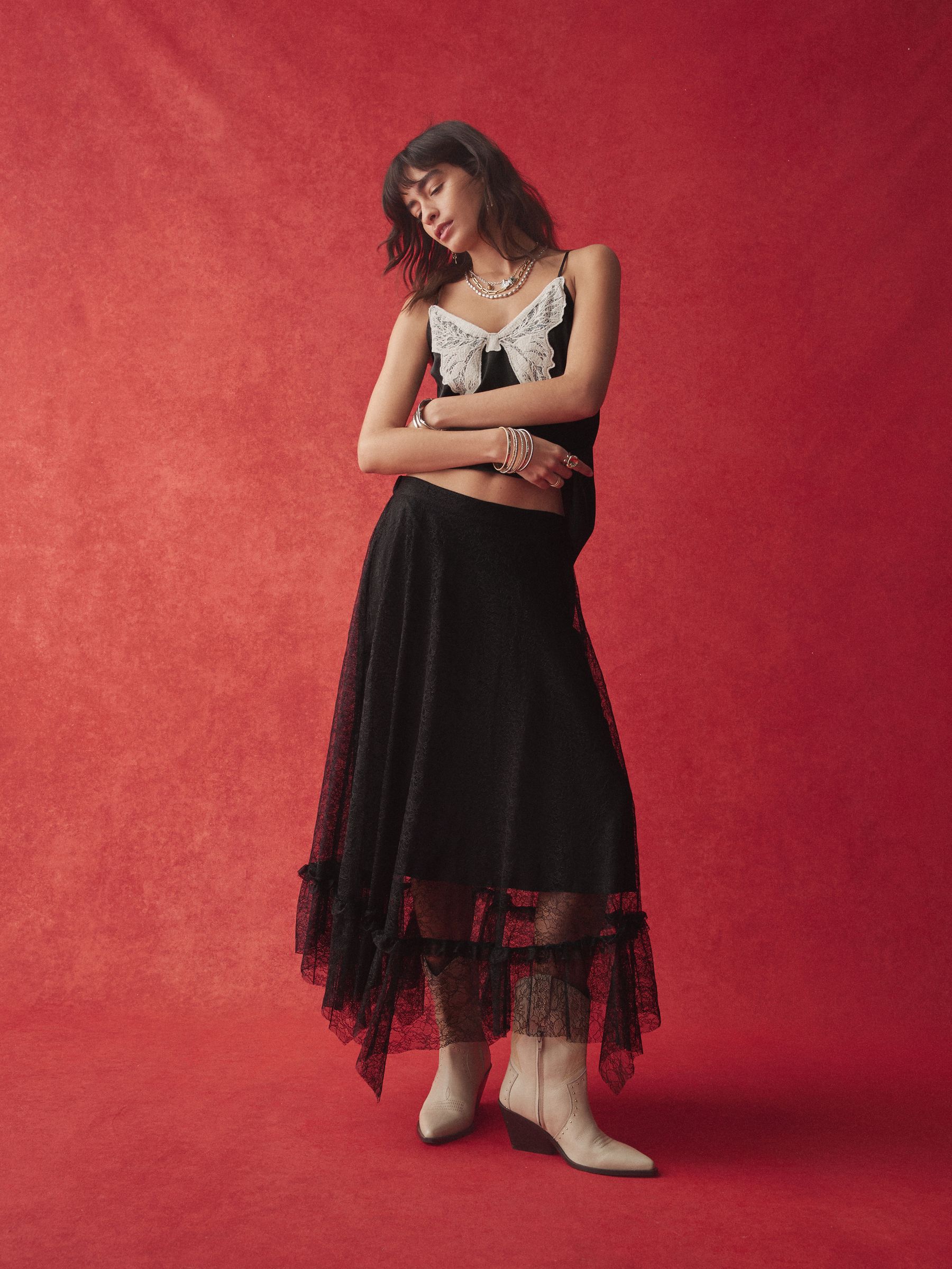 Buy Rockett St George Black Lace Maxi Skirt from Next USA