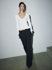 BHOEM V-Neck Embellished Knit Ecru Top - Image 2 of 6