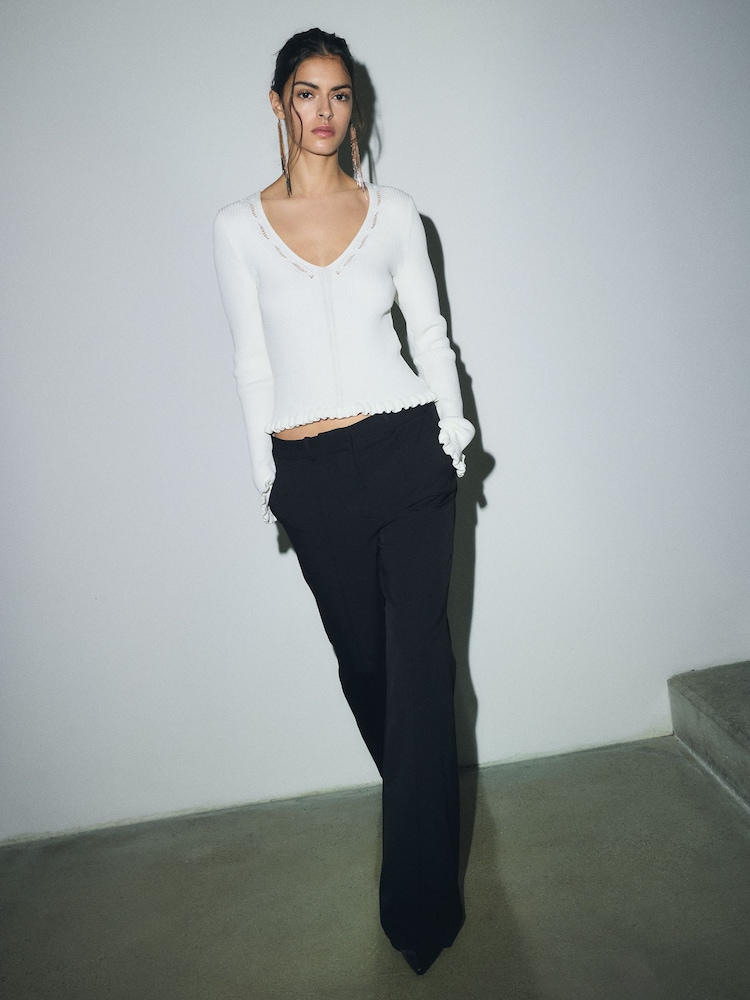 BHOEM V-Neck Embellished Knit Ecru Top - Image 2 of 6