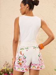 Love & Roses Ivory Fruit Print Shorts - Image 4 of 4