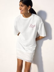 White Bridal Print - Short Sleeve T-shirt Sequin Bridal Dress - Bild 2 von 4