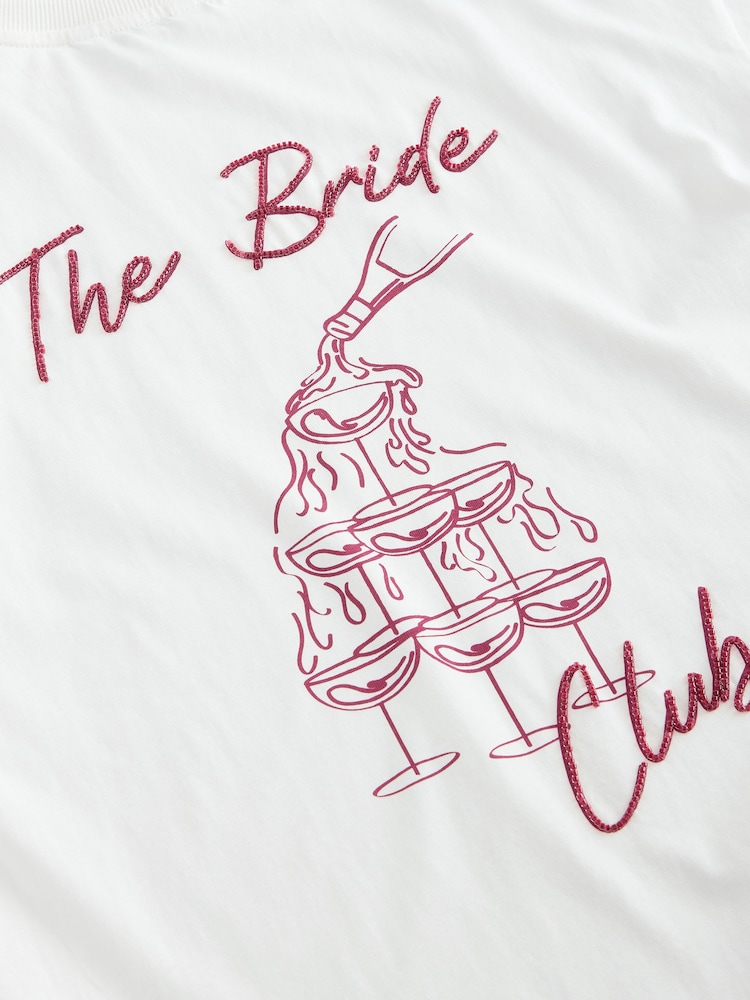 Estampado nupcial blanco - Vestido de novia de lentejuelas con camiseta de manga corta - Imagen 9 de 9 Estampado nupcial blanco - Vestido de novia de lentejuelas con camiseta de manga corta - Imagen 9 de 9