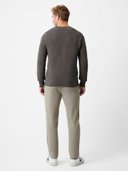 French Connection Grey Cotton Ottoman Ribbed Knit Crew Neck Long Sleeve Sweatshirt - Image 2 of 4