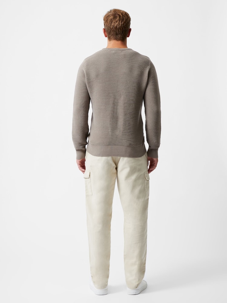 French Connection Green Cotton Ottoman Ribbed Knit Crew Neck Long Sleeve Sweatshirt - Image 2 of 5 French Connection Green Cotton Ottoman Ribbed Knit Crew Neck Long Sleeve Sweatshirt - Image 2 of 5