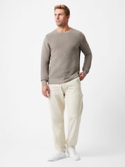 French Connection Green Cotton Ottoman Ribbed Knit Crew Neck Long Sleeve Sweatshirt - Image 3 of 5