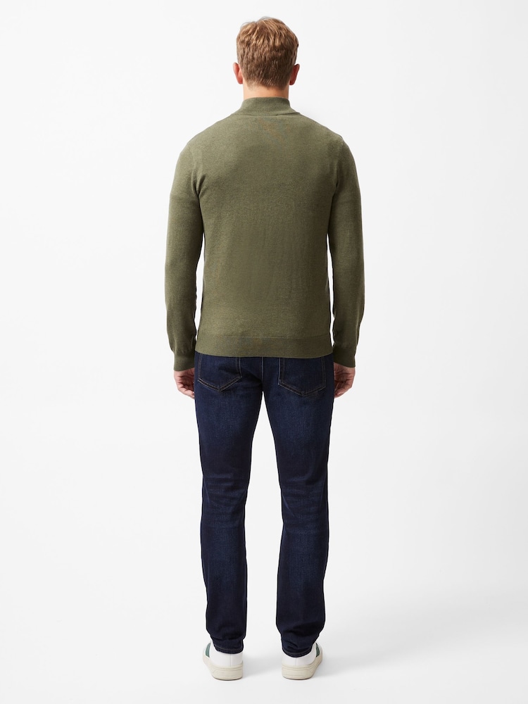 French Connection Green ¼ Zip Knit Jumper - Image 3 of 3 French Connection Green ¼ Zip Knit Jumper - Image 3 of 3