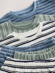 Blue/White/Grey Stripe Short Pyjamas 3 Pack (12mths-12yrs) (12mths-12yrs) - Image 10 of 13