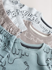 Blue/Grey Linear Print Short Pyjamas 3 Pack (9mths-10yrs) - Image 7 of 7