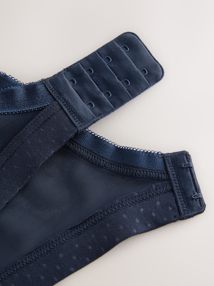 أزرق داكن/أبيض - مجموعة من 2 حمالة صدر مودال ودانتيل توفر دعماً كاملاً بمقاسات B-H - صورة 6 من 6