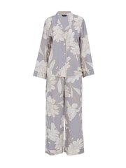 Fable and Eve Grey Wide Leg Long Sleeve Pyjamas Set - Image 4 of 4