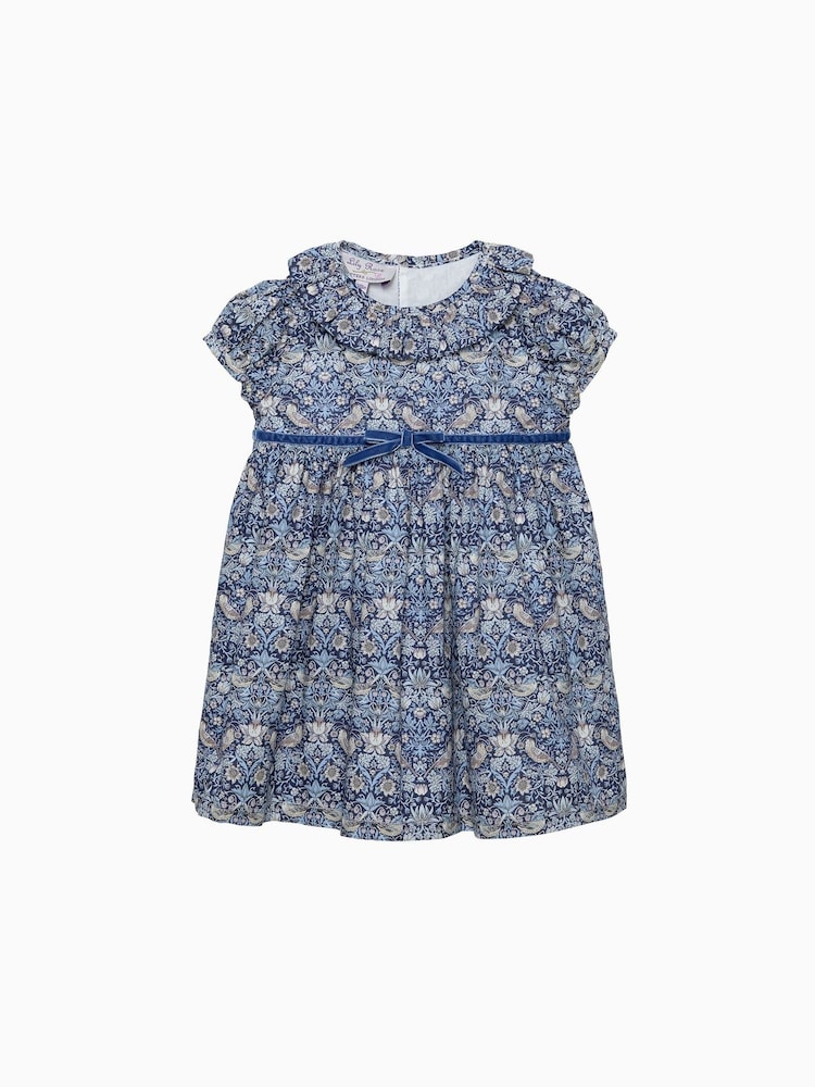 Trotters London Blue Strawberry Thief Dress - Image 1 of 2 Trotters London Blue Strawberry Thief Dress - Image 1 of 2