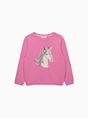 Trotters London Pink Magical Unicorn Jumper - Image 1 of 2