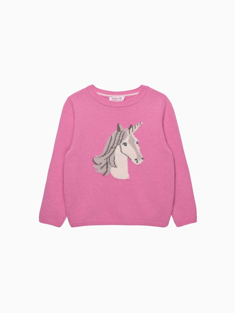 Trotters London Pink Magical Unicorn Jumper - Image 1 of 2 Trotters London Pink Magical Unicorn Jumper - Image 1 of 2