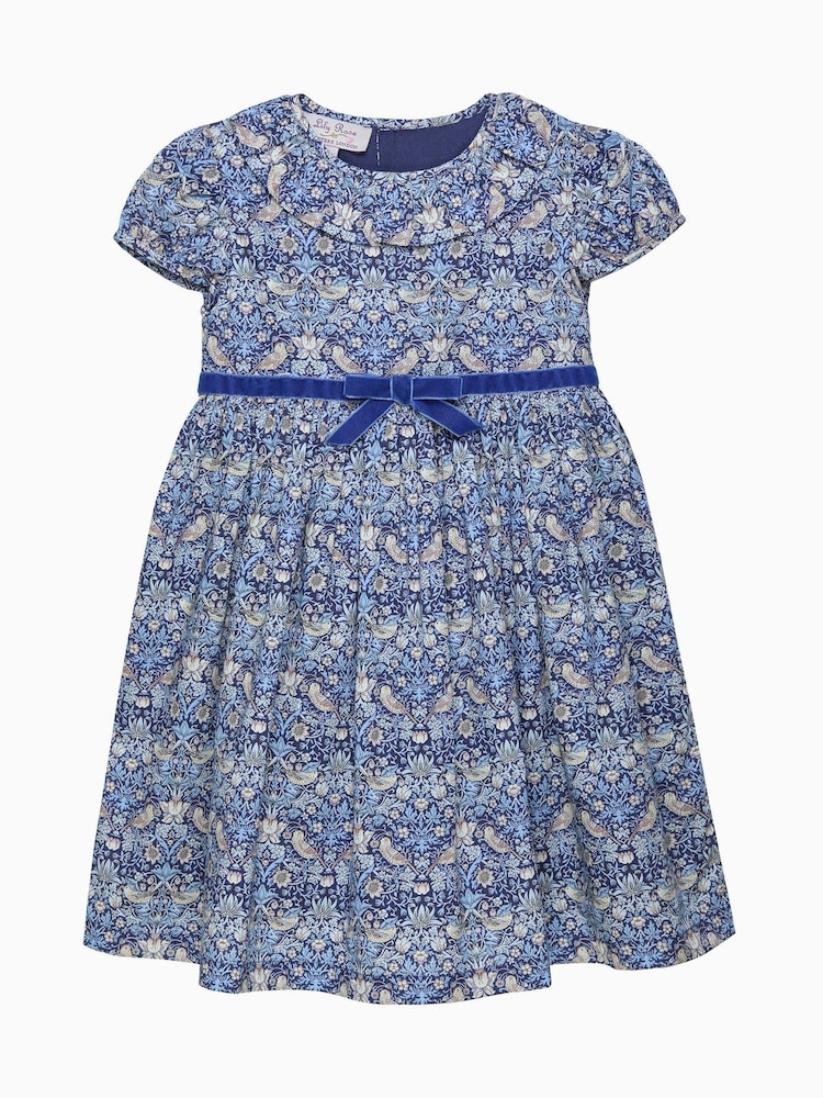 Trotters London Blue Strawberry Thief Dress - Image 1 of 2 Trotters London Blue Strawberry Thief Dress - Image 1 of 2