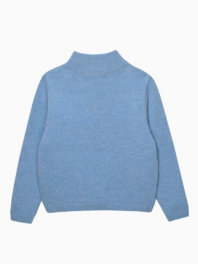 Trotters London Blue Charles Car Half Zip Jumpers - Image 2 of 2 Trotters London Blue Charles Car Half Zip Jumpers - Image 2 of 2