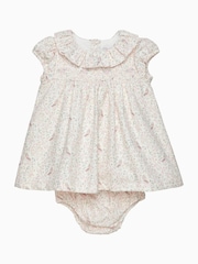 Trotters London Pink Owl Smocked Dress - Image 1 of 2
