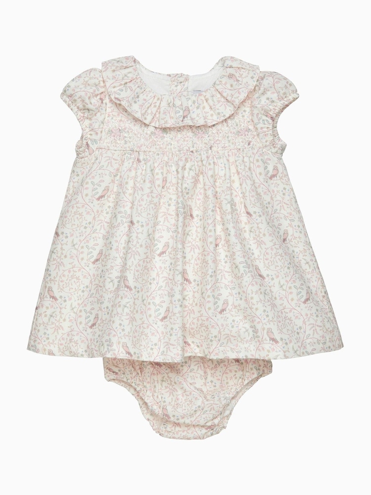 Trotters London Pink Owl Smocked Dress - Image 1 of 2 Trotters London Pink Owl Smocked Dress - Image 1 of 2