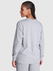 Victoria's Secret Pink Medium Heather Grey Cotton Long Sleeve T-Shirt - Image 2 of 2