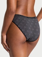 Victoria's Secret Black Logo Stripes Bikini Knickers - Image 2 of 2