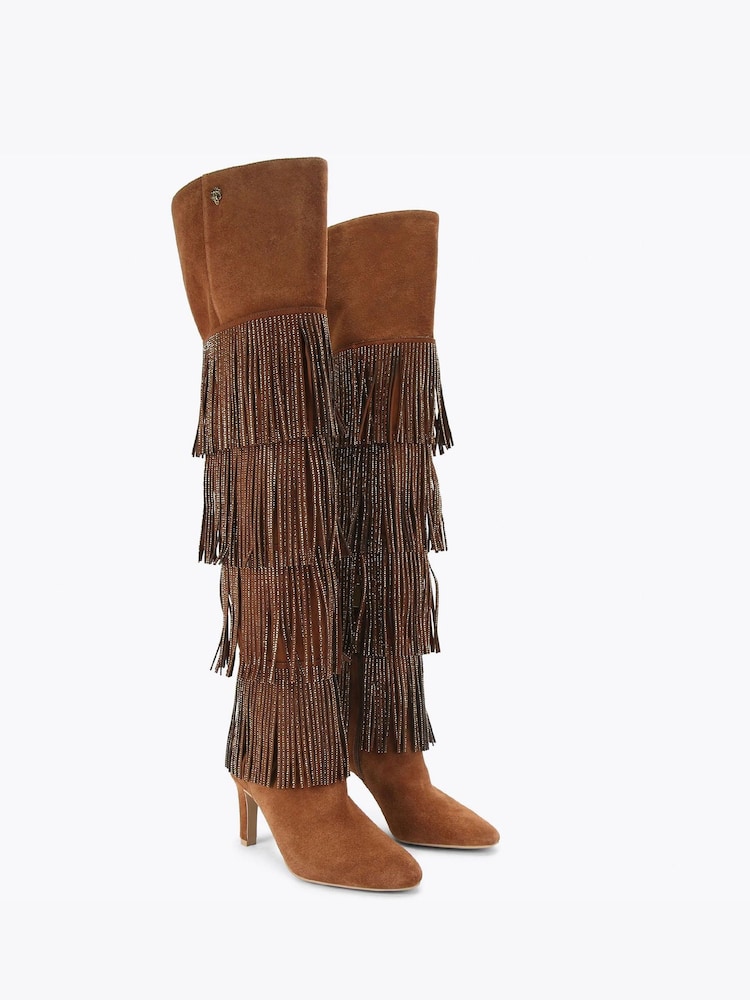 Kurt Geiger London Shoreditch Otk Nude Boots - Image 2 of 4 Kurt Geiger London Shoreditch Otk Nude Boots - Image 2 of 4