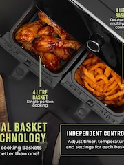 Tower Graphite 8L Elite Dual Basket Air Fryer - Image 2 of 8