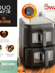 Swan Black 11L Twin Stack Air Fryer - Image 2 of 6