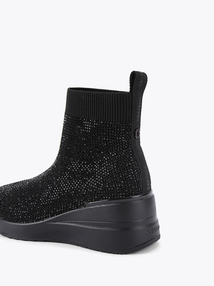 Carvela Black High Rise Sock Trainers - Image 4 of 4