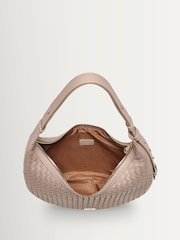Aspinal of London Brown Husdon Slouchy Crescent Slot Weave Bag - Image 4 of 5