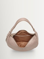 Aspinal of London Brown Husdon Slouchy Crescent Slot Weave Bag - Image 5 of 5