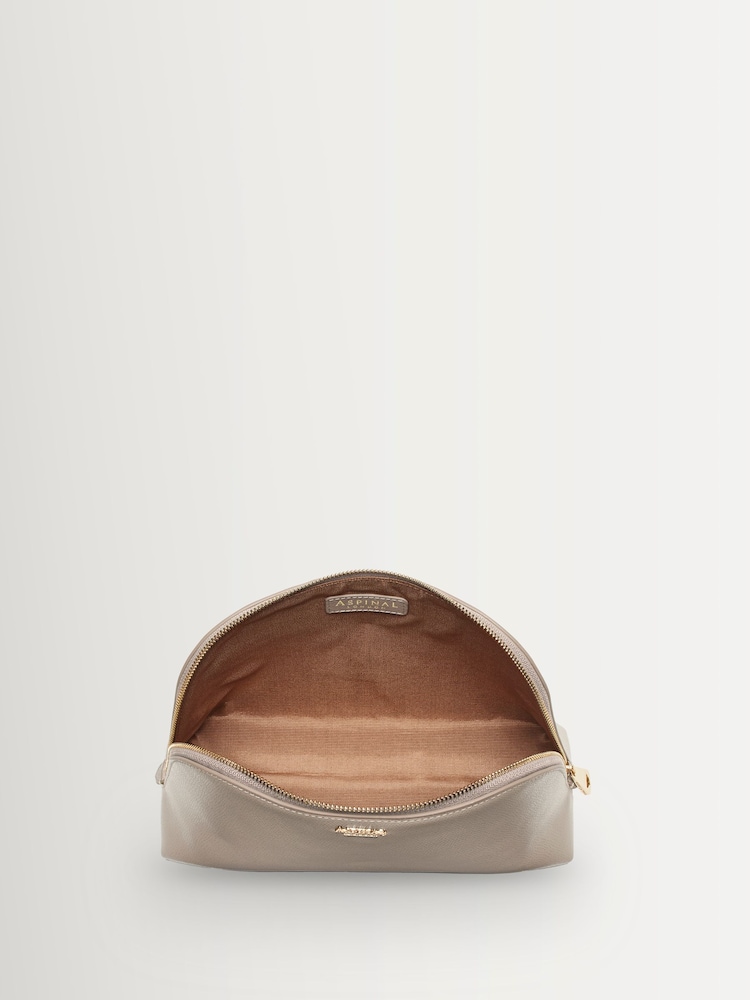 Aspinal of London Brown Classic Toiletry Case Soft Saffiano - Image 4 of 4