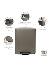 Brabantia Platinum Bo Pedal Bin 2 x 30L - Image 2 of 6