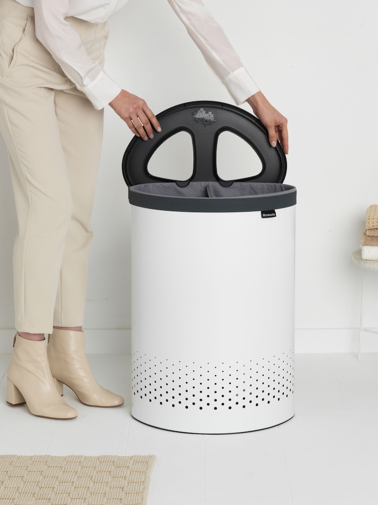 Brabantia White Selector Laundry Bin 55L - Image 2 of 6 Brabantia White Selector Laundry Bin 55L - Image 2 of 6