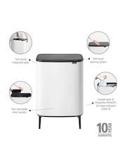 Brabantia White Bo Touch Bin 2 x 30L - Image 2 of 6