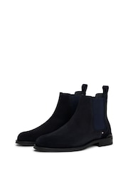 Tommy Hilfiger Blue Suede Chelsea Boots - Image 2 of 5