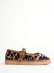 Penelope Chilvers Animal Flora Leopard Velvet Espadrilles - Image 1 of 4