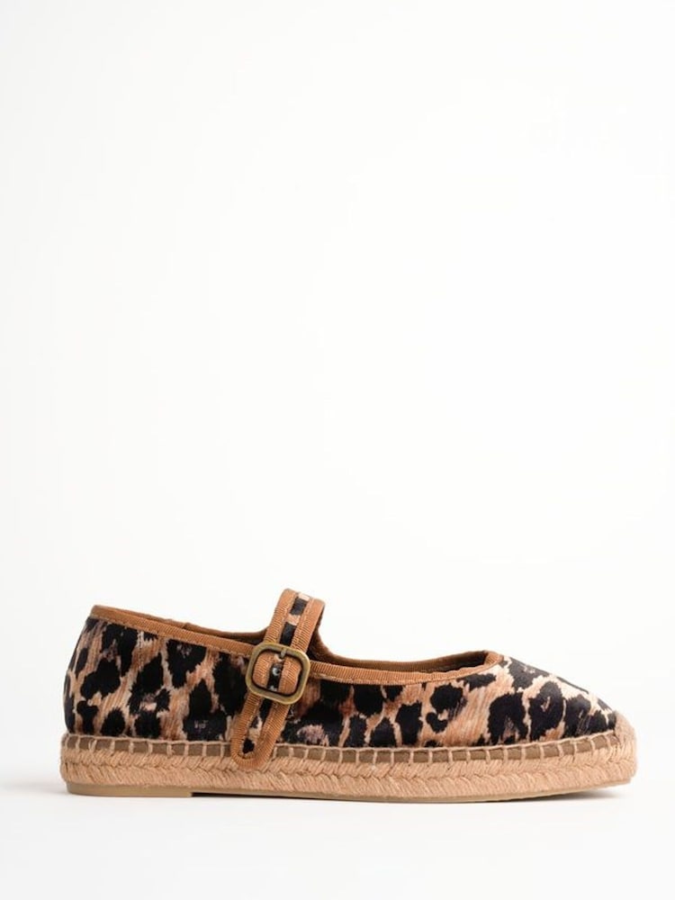 Penelope Chilvers Animal Flora Leopard Velvet Espadrilles - Image 1 of 4 Penelope Chilvers Animal Flora Leopard Velvet Espadrilles - Image 1 of 4