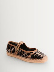 Penelope Chilvers Animal Flora Leopard Velvet Espadrilles - Image 5 of 7