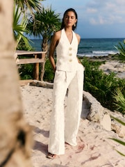 Friends Like These Cream Premium Floral Jacquard Waistcoat - Image 2 of 4